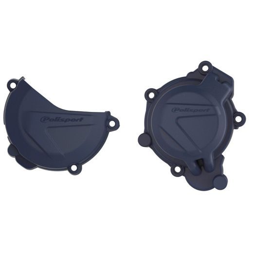 CLUTCH AND IGNITION COVER PROTECTOR KIT POLISPORT 90965, MĖLYNOS SPALVOS