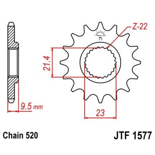 PRIEKINĖ ŽVAIGŽDĖ JT JTF 1577-15 15T, 520