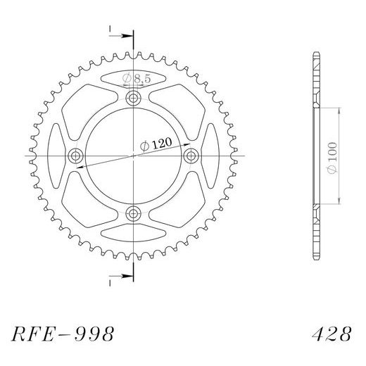 GALINĖ ŽVAIGŽDĖ SUPERSPROX RFE-998:50-BLK, JUODOS SPALVOS 50T, 428