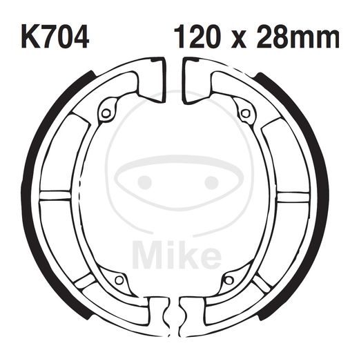 BŪGNINIŲ STABDŽIŲ TRINKELĖS EBC K704G GROOVED INCLUDINGS SPRINGS