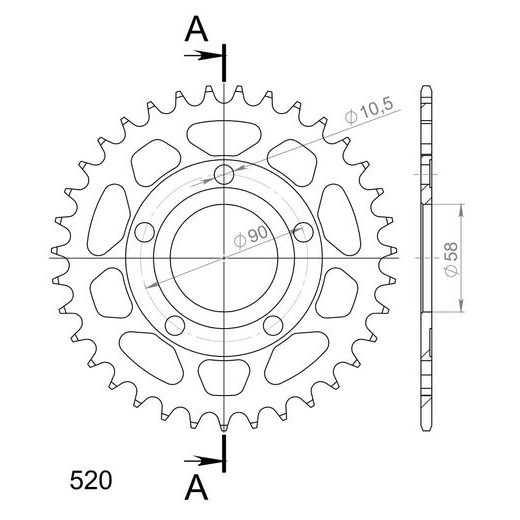 GALINĖ ŽVAIGŽDĖ SUPERSPROX RFE-604:35-BLK, JUODOS SPALVOS 35T, 520