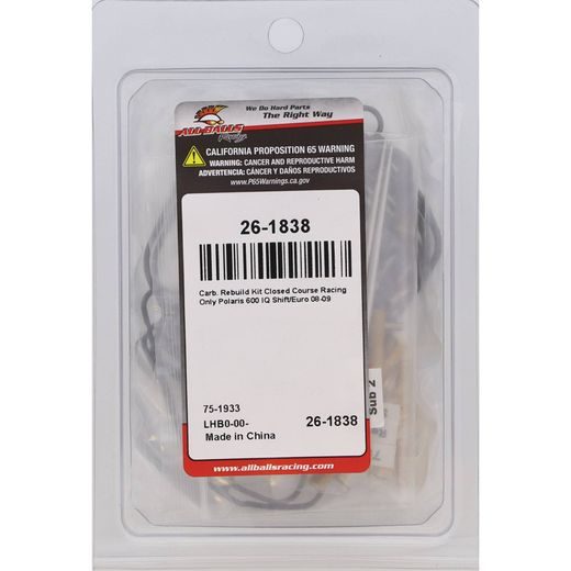 KARBIURATORIAUS REMONTINIS KOMPLEKTAS ALL BALLS RACING CARK26-1838