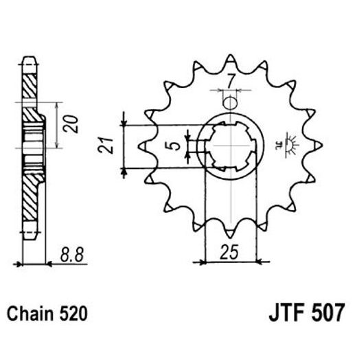 PRIEKINĖ ŽVAIGŽDĖ JT JTF 507-13 13T, 520