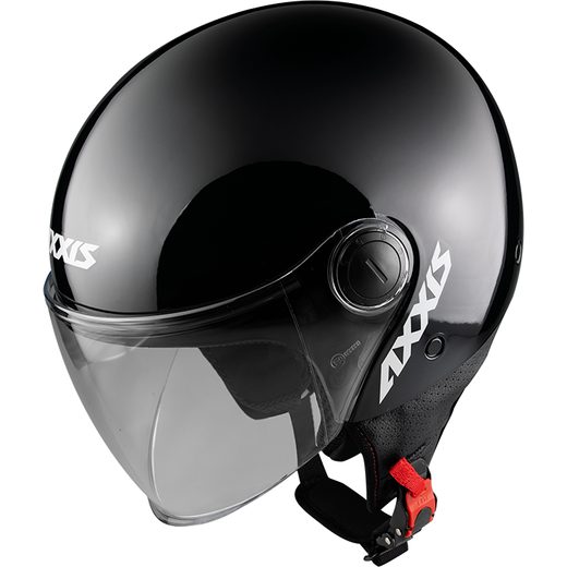 JET HELMET AXXIS SQUARE SOLID BLACK GLOSS, S DYDŽIO