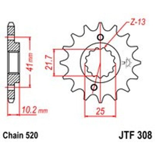 PRIEKINĖ ŽVAIGŽDĖ JT JTF 308-16 16T, 520