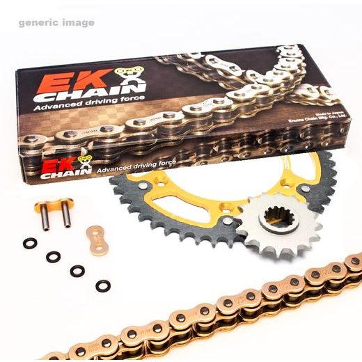 CHAIN KIT EK PREMIUM EK + JT SU AUKSINĖS SPALVOS ZVX3 GRANDINE -ABSOLUTE TOP QUALITY