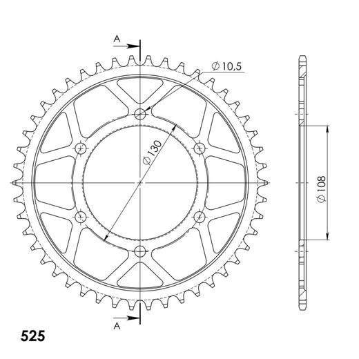GALINĖ ŽVAIGŽDĖ SUPERSPROX RFE-482:46-BLK, JUODOS SPALVOS 46T, 530