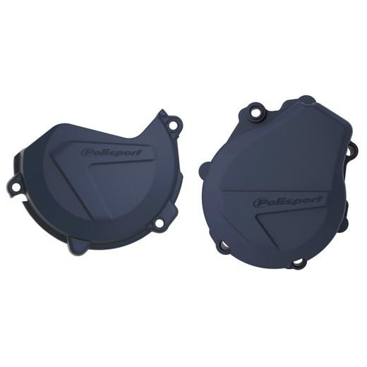 CLUTCH AND IGNITION COVER PROTECTOR KIT POLISPORT 90993, MĖLYNOS SPALVOS