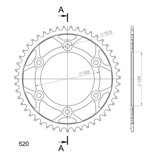 GALINĖ ŽVAIGŽDĖ SUPERSPROX RFE-301:47-BLK, JUODOS SPALVOS 47T, 520