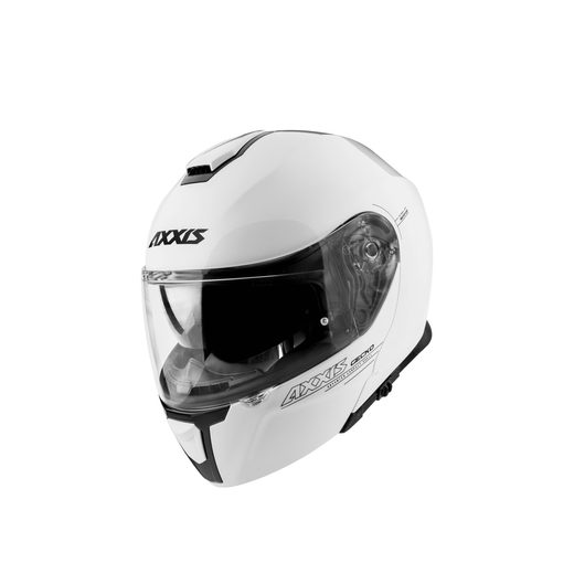 FLIP UP HELMET AXXIS GECKO SV ABS SOLID WHITE GLOSS, S DYDŽIO