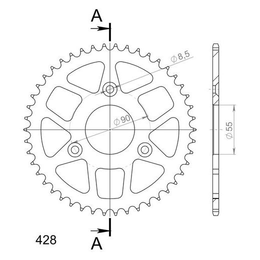 GALINĖ ŽVAIGŽDĖ SUPERSPROX RFE-6617:46-BLK, JUODOS SPALVOS 46T, 428