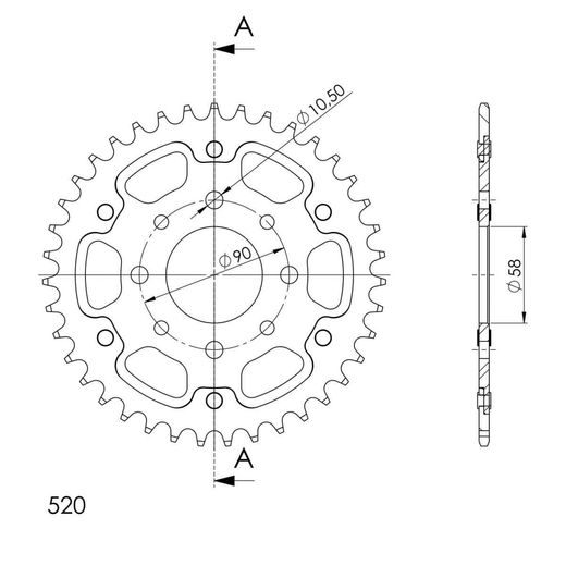 GALINĖ ŽVAIGŽDĖ SUPERSPROX STEALTH RST-273:39-GLD, AUKSO SPALVOS 39T, 520