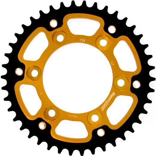 REAR SPROCKET SUPERSPROX STEALTH RST-735:42-GLD, AUKSO SPALVOS 42T, 520