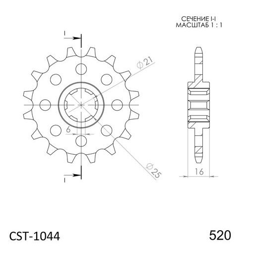 PRIEKINĖ ŽVAIGŽDĖ SUPERSPROX CST-1044:14 14T, 520