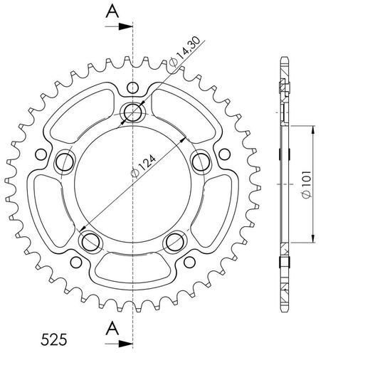 GALINĖ ŽVAIGŽDĖ SUPERSPROX STEALTH RST-991:42-SLV, SIDABRINĖS SPALVOS 42T, 525