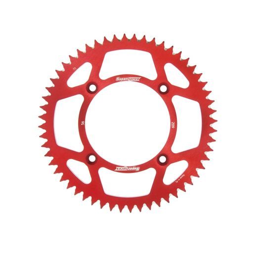 REAR ALU SPROCKET SUPERSPROX RAL-209:56-RED, RAUDONOS SPALVOS 56T, 420