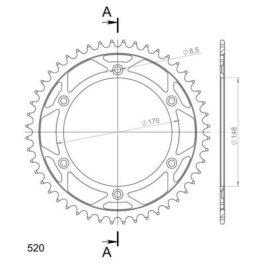 GALINĖ ŽVAIGŽDĖ SUPERSPROX RFE-828:48-BLK, JUODOS SPALVOS 48T, 520