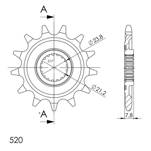 PRIEKINĖ ŽVAIGŽDĖ SUPERSPROX CST-1326:12 12T, 520