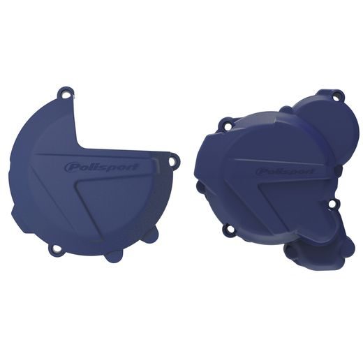 CLUTCH AND IGNITION COVER PROTECTOR KIT POLISPORT 91051, MĖLYNOS SPALVOS