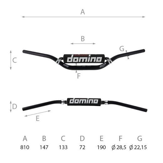 VAIRAS DOMINO 184171090 OFF-ROAD HIGH BEND, JUODOS SPALVOS