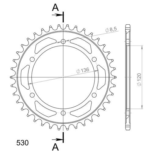 GALINĖ ŽVAIGŽDĖ SUPERSPROX RFE-862:38-BLK, JUODOS SPALVOS 38T, 530