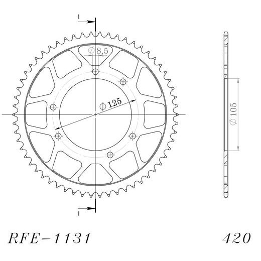 GALINĖ ŽVAIGŽDĖ SUPERSPROX RFE-1131:58-BLK, JUODOS SPALVOS 58T, 420