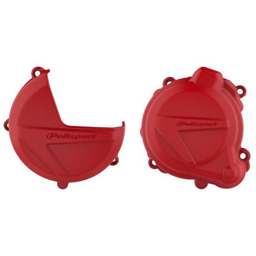 CLUTCH AND IGNITION COVER PROTECTOR KIT POLISPORT 90999, RAUDONOS SPALVOS