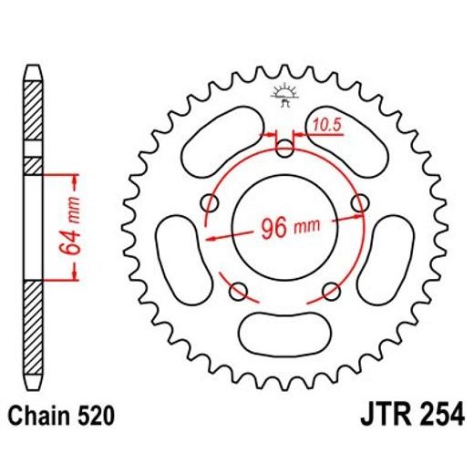 GALINĖ ŽVAIGŽDĖ JT JTR 254-50 50T, 520