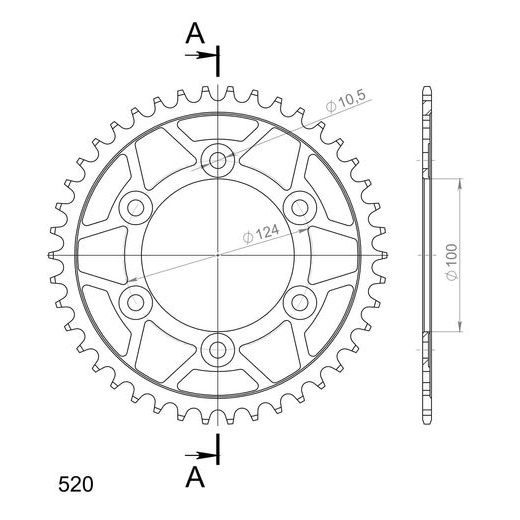 GALINĖ ŽVAIGŽDĖ SUPERSPROX RFE-735:42-BLK, JUODOS SPALVOS 42T, 520