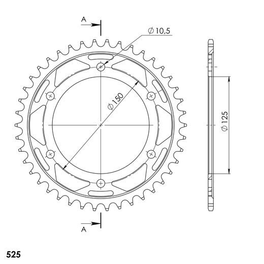 GALINĖ ŽVAIGŽDĖ SUPERSPROX RFE-900:42-BLK, JUODOS SPALVOS 42T, 525
