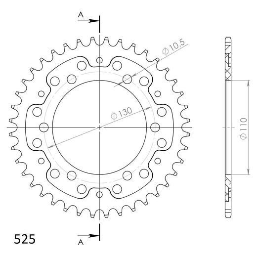 GALINĖ ŽVAIGŽDĖ SUPERSPROX STEALTH RST-480:40-RED, RAUDONOS SPALVOS 40T, 525