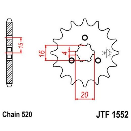 PRIEKINĖ ŽVAIGŽDĖ JT JTF 1552-11 11T, 520