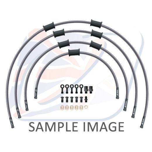STANDARD FRONT BRAKE HOSE KIT VENHILL POWERHOSEPLUS BMW-8012FB-CL (4 ŽARNELĖS RINKINYJE) CLEAR HOSES, BLACK FITTINGS