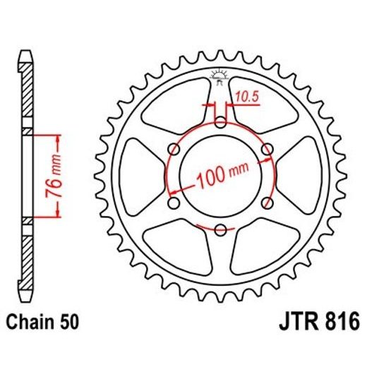 GALINĖ ŽVAIGŽDĖ JT JTR 816-52 52T, 530