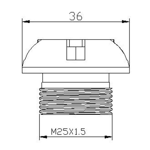 TEPALO NULEIDIMO VARŽTAS PUIG 6777P, SIDABRINĖS SPALVOS M25X1,5