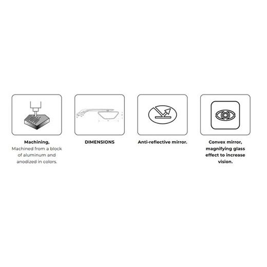 GALINIO VAIZDO VEIDRODIS PUIG AILERON 22589N, JUODOS SPALVOS KAIRĖ