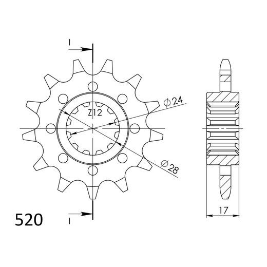 PRIEKINĖ ŽVAIGŽDĖ SUPERSPROX CST-1295:14 14T, 520