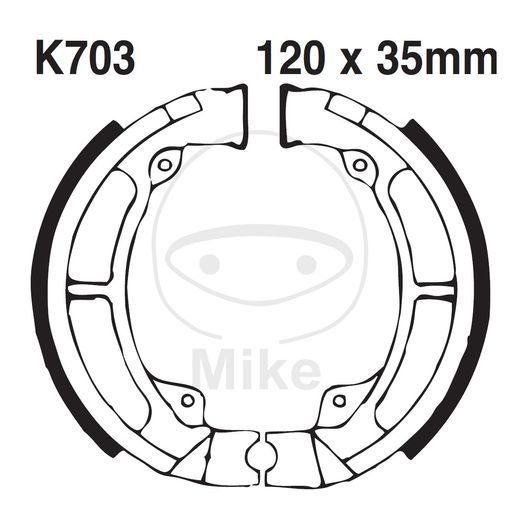 BŪGNINIŲ STABDŽIŲ TRINKELĖS EBC K703G GROOVED INCLUDINGS SPRINGS