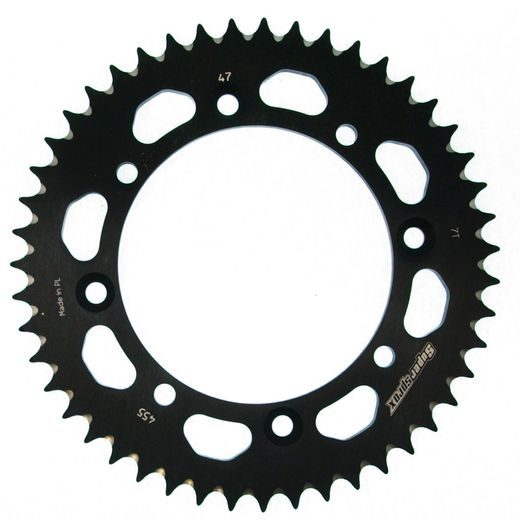 REAR ALU SPROCKET SUPERSPROX RAL-455:47-BLK, JUODOS SPALVOS 47T, 420