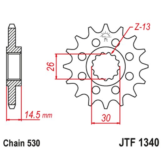 PRIEKINĖ ŽVAIGŽDĖ JT JTF 1340-18 18T, 530