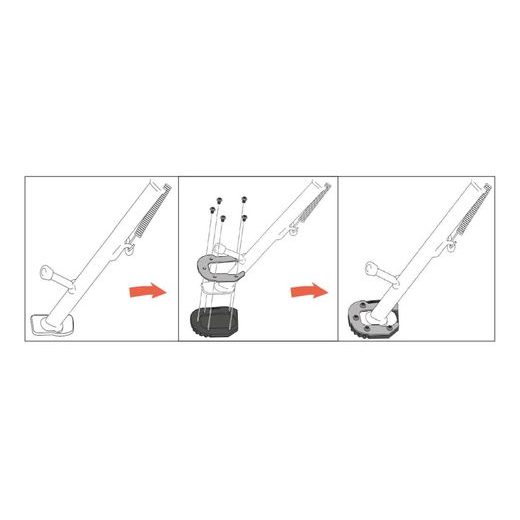 KICKSTAND EXTENSION PUIG 22270N, JUODOS SPALVOS
