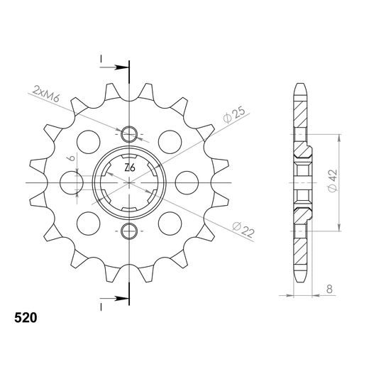 CHAIN KIT EK -, SIDABRINĖS SPALVOS CHAIN 520 SRO, O-RING, CHK FRONT SPROCKET SUPERSPROX, CHK REAR SPROCKET SUPERSPROX STEALTH SKIRTAS HONDA XR 600 R 1985-1987