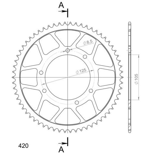 GALINĖ ŽVAIGŽDĖ SUPERSPROX RFE-1131:62-BLK, JUODOS SPALVOS 62T, 420