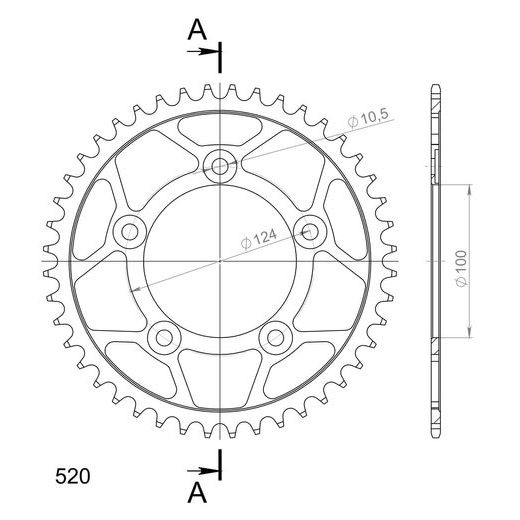 GALINĖ ŽVAIGŽDĖ SUPERSPROX RFE-743:44-BLK, JUODOS SPALVOS 44T, 520