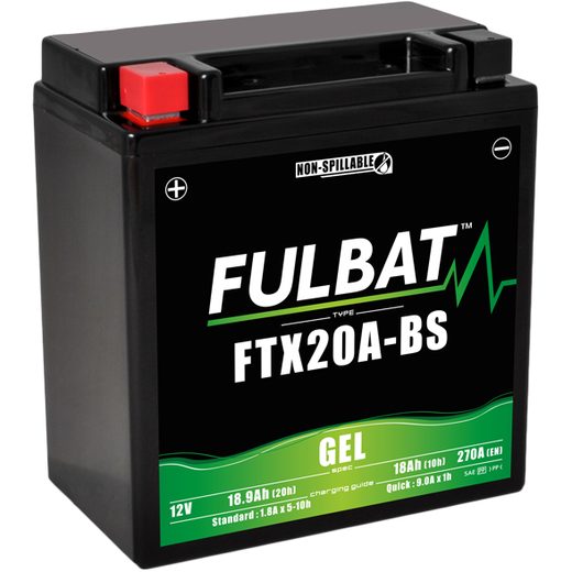 AKUMULIATORIUS SU ŽĖLĖ UŽPILDU FULBAT FTX20A-BS GEL