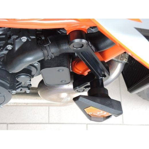 CRASH SLIDERS RDMOTO KTM13N ORANGE POLYAMIDE WITH BLACK CAPS