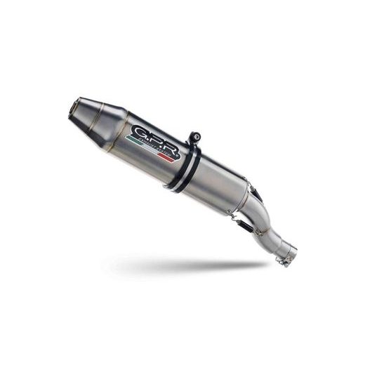 SLIP-ON EXHAUST GPR DEEPTONE ATV PO.4.DEATV BRUSHED STAINLESS STEEL INCLUDING REMOVABLE DB KILLER AND LINK PIPE