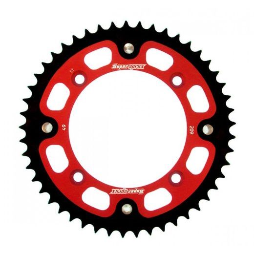 REAR SPROCKET SUPERSPROX STEALTH RST-209:49-RED, RAUDONOS SPALVOS 49T, 420