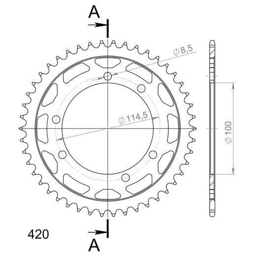GALINĖ ŽVAIGŽDĖ SUPERSPROX RFE-6601:46-BLK, JUODOS SPALVOS 46T, 420
