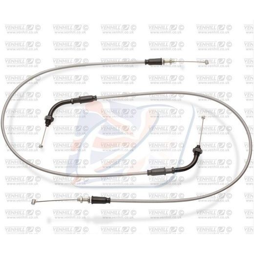 THROTTLE CABLES (PAIR) VENHILL H02-4-106-GY FEATHERLIGHT GREY